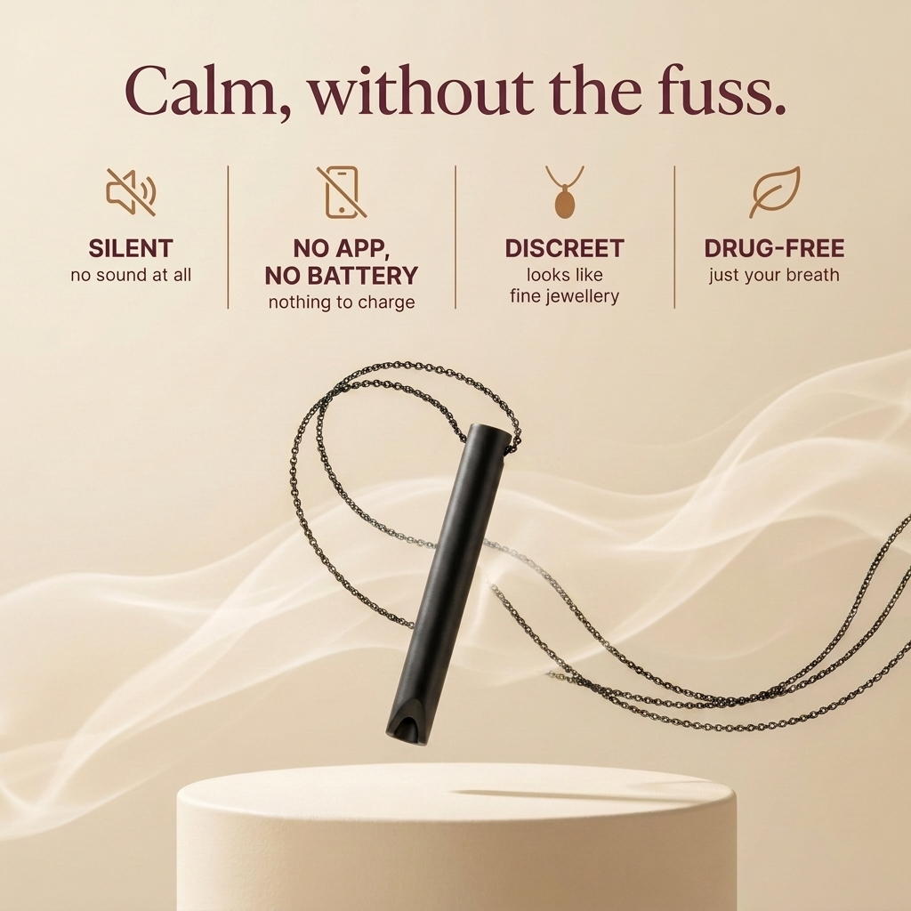 Waft | Breathing Necklace for Calm, Anxiety & Sleep (Black)