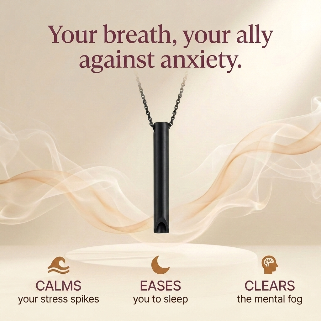 Waft | Breathing Necklace for Calm, Anxiety & Sleep (Black)