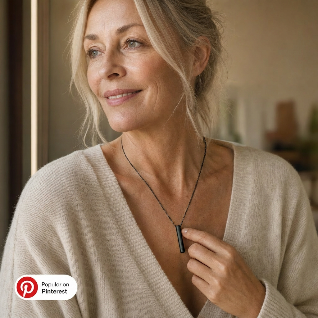 Waft | Breathing Necklace for Calm, Anxiety & Sleep (Black)