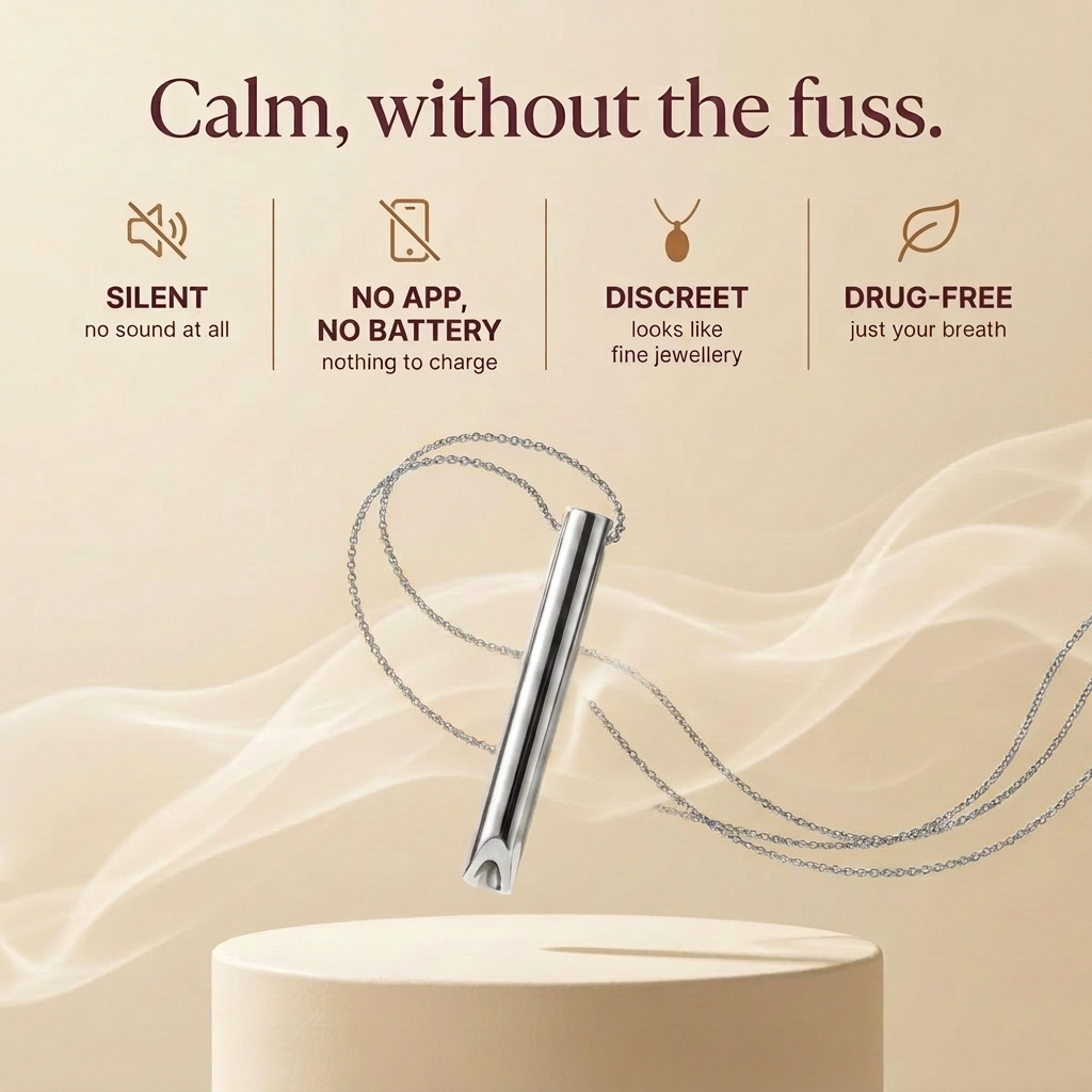 Waft | Breathing Necklace for Calm, Anxiety & Sleep (Silver)