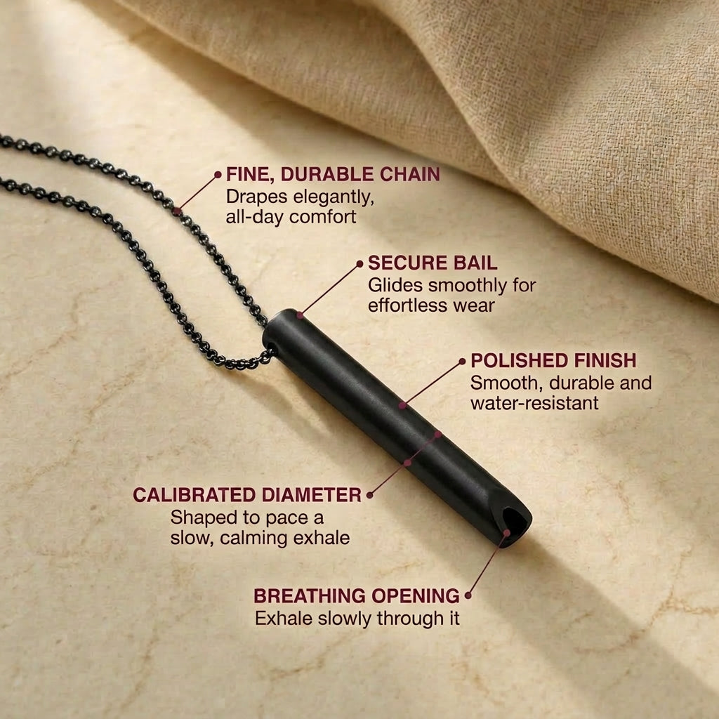 Waft | Breathing Necklace for Calm, Anxiety & Sleep (Black)